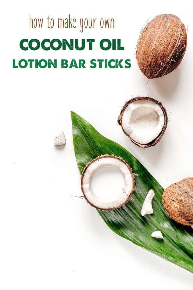 Homemade coconut oil lotion bar sticks recipe with only two ingredients: beeswax and coconut oil. Use on dry skin to moisturize, nourish and protect skin.