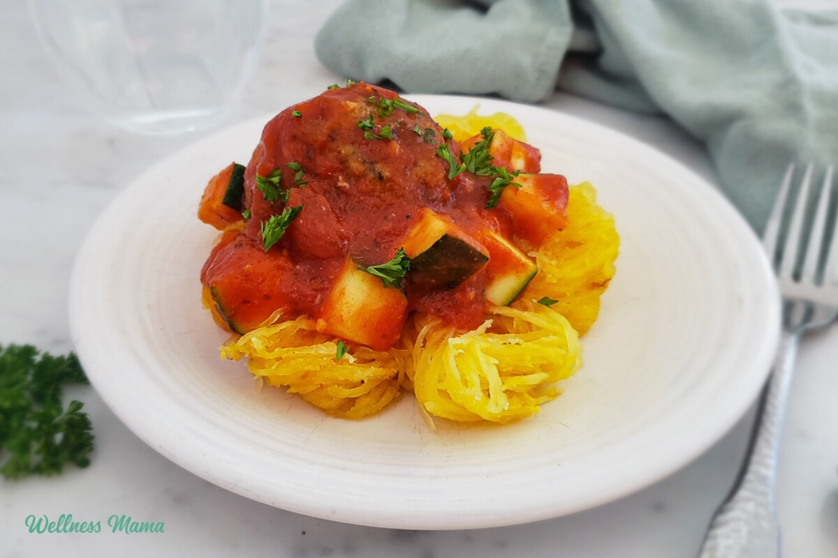 Gluten-Free Meatballs in Zucchini Marinara