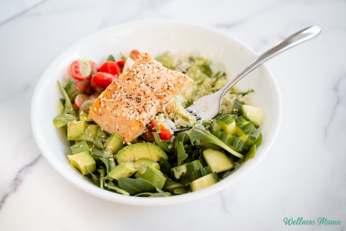 Salmon Bowls With Cilantro Lime Dressing