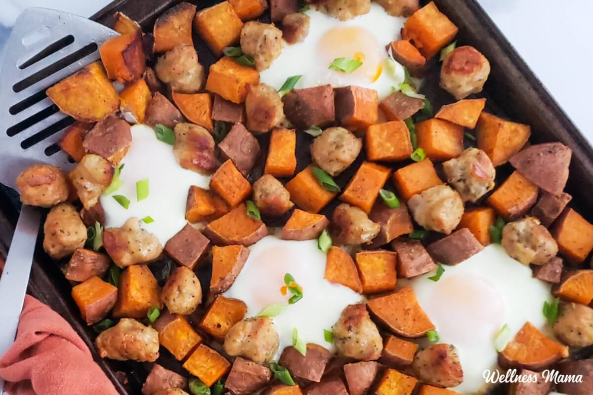 Sheet Pan Eggs With Sweet Potatoes